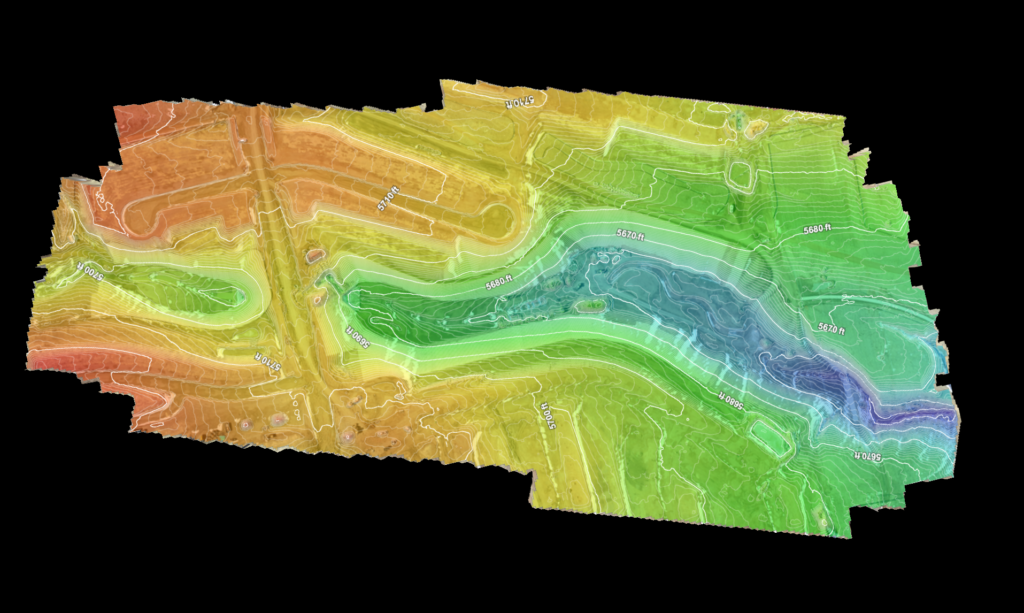 Topographic map captured by LiDAR