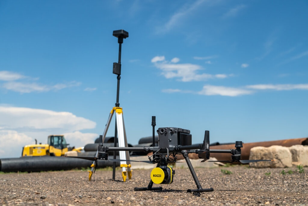 A DJI Matrice 350 drone and a Rock R3 Pro LiDAR sensor