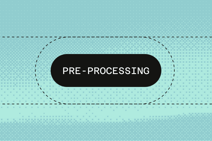 A graphic with a blue, dotted background features a black oval in the center containing the white text PRE-PROCESSING, highlighting its key role in Sensor Fusion and Sensor Strategy.