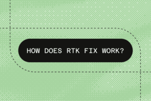 A green background with dotted patterns features a black rounded rectangle in the center containing the white text: HOW DOES RTK FIX WORK?.